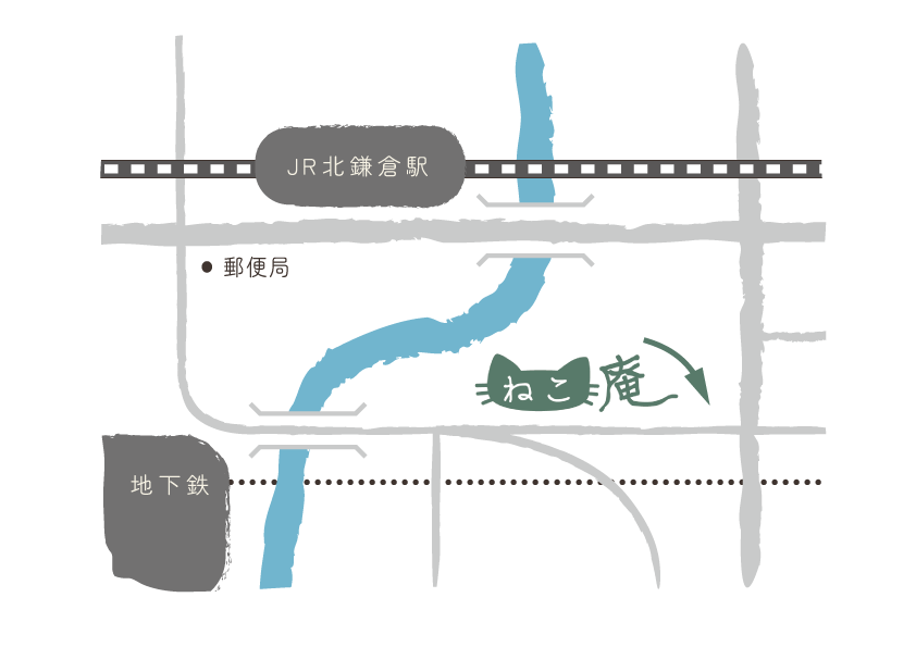 鎌倉ねこ庵までの地図